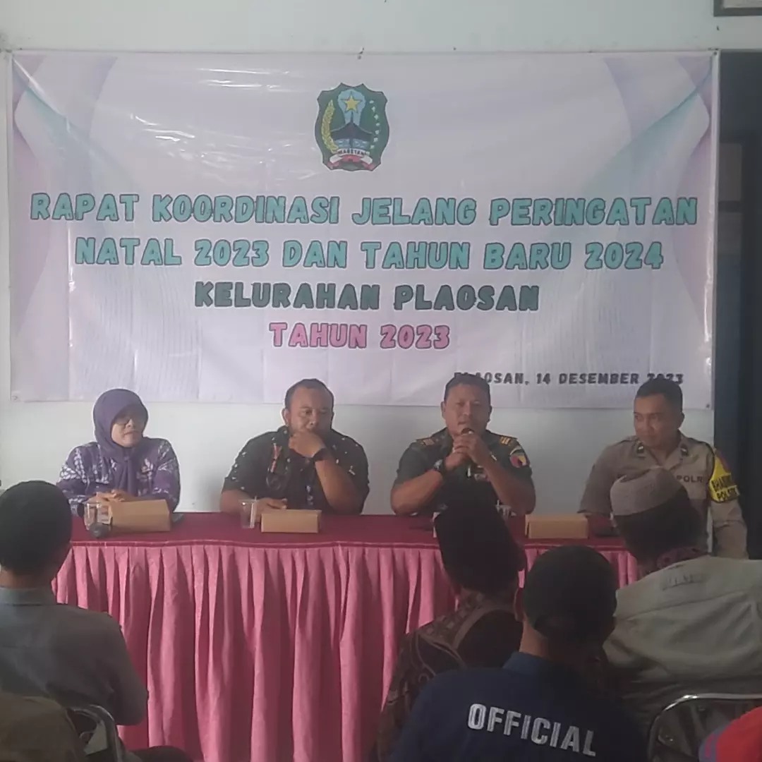 JELANG NATAL 2023 DAN TAHUN BARU 2024 KELURAHAN PLAOSAN RAKOR LINTAS SEKTORAL